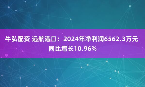 牛弘配资 远航港口：2024年净利润6562.3万元 同比增长10.96%